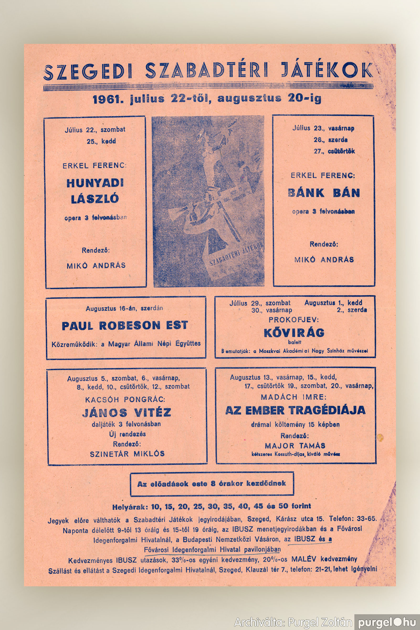 048 Szegedi Szabadtéri Játékok plakát1961 – Archiválta：PU